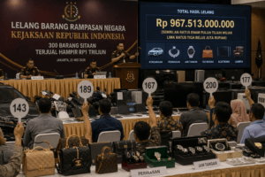 Kejagung Lelang 300 Barang Sitaan, Hasil Penjualan Tembus Hampir Rp1 Triliun