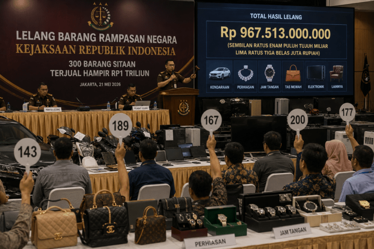 Kejagung Lelang 300 Barang Sitaan, Hasil Penjualan Tembus Hampir Rp1 Triliun