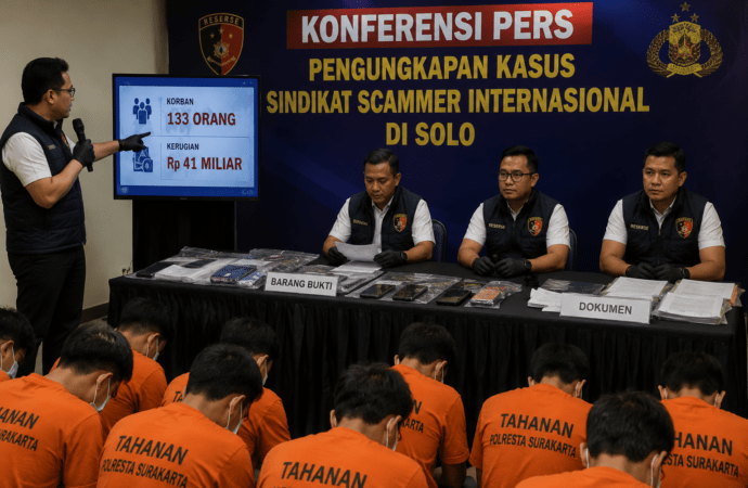 Korban Sindikat Scammer Internasional di Solo Capai 133 Orang