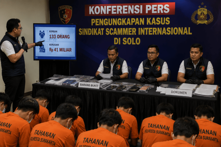 Korban Sindikat Scammer Internasional di Solo Capai 133 Orang