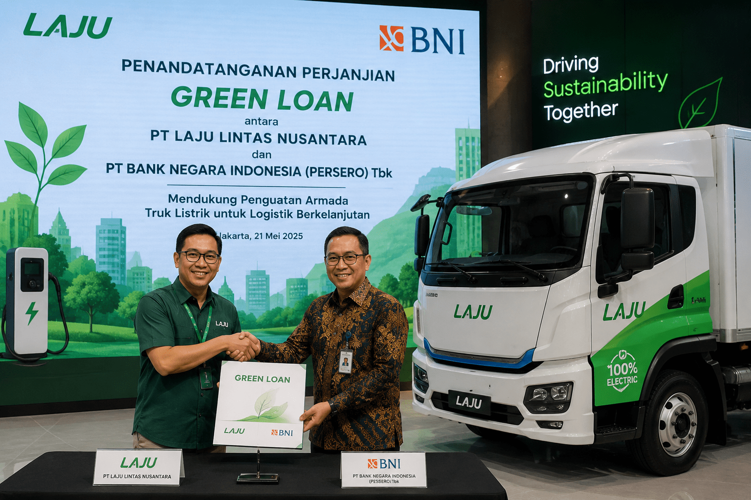 LAJU Kantongi Green Loan BNI untuk Perkuat Armada Truk Listrik