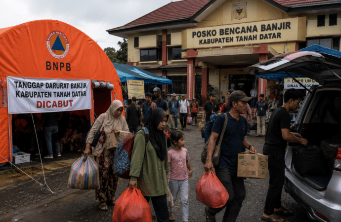 Status Tanggap Darurat Banjir Tanah Datar Dicabut, Pengungsi Mulai Tinggalkan Posko