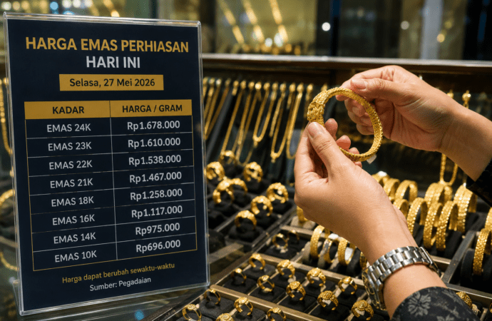 Harga Emas Perhiasan Hari Ini 27 Mei 2026, Simak Pergerakan Terbarunya