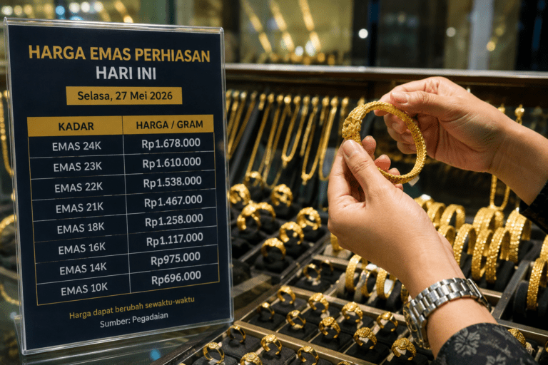 Harga Emas Perhiasan Hari Ini 27 Mei 2026, Simak Pergerakan Terbarunya