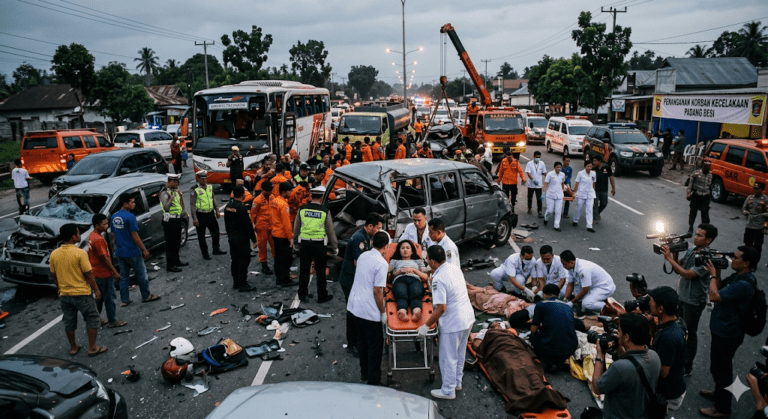 Kecelakaan Beruntun di Padang Tewaskan 4 Orang dan Lukai 10 Korban