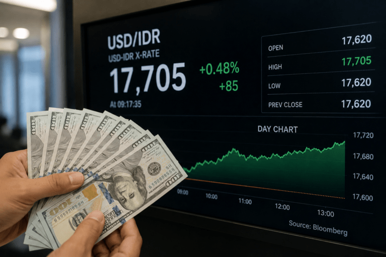 Dolar AS Tembus Rp17.700, Rupiah Kembali Tertekan di Pasar Pagi