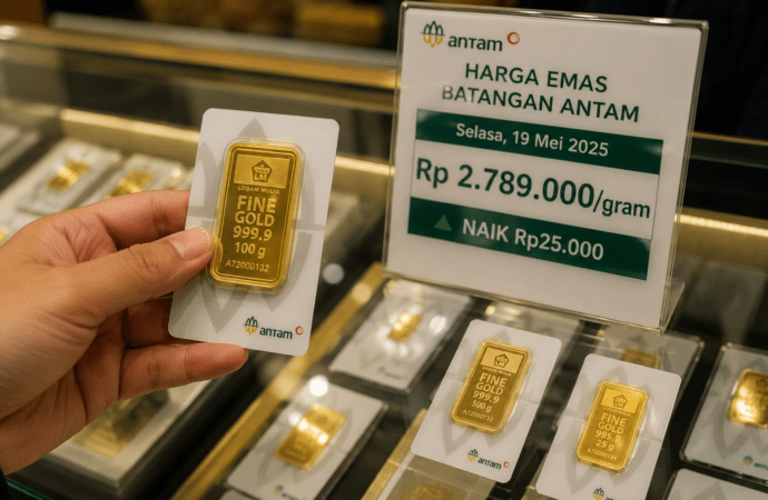 Harga Emas Antam Naik Rp25 Ribu Jadi Rp2,789 Juta per Gram