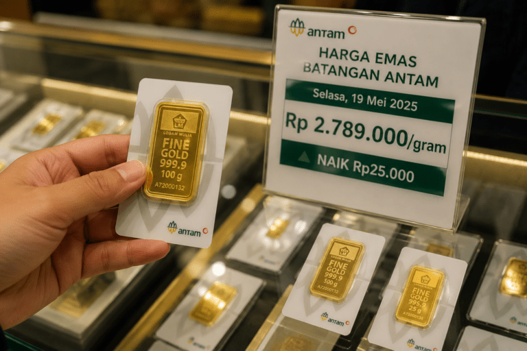Harga Emas Antam Naik Rp25 Ribu Jadi Rp2,789 Juta per Gram