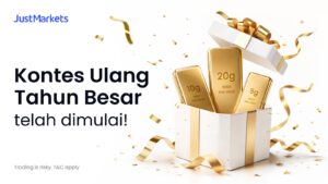 Kontes Anniversary Spesial JustMarkets Dimulai Hadiah $50K+ & Emas Batangan untuk Trader Terbaik
