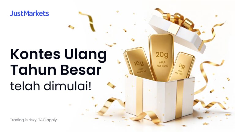 Kontes Anniversary Spesial JustMarkets Dimulai: Hadiah $50K+ & Emas Batangan untuk Trader Terbaik