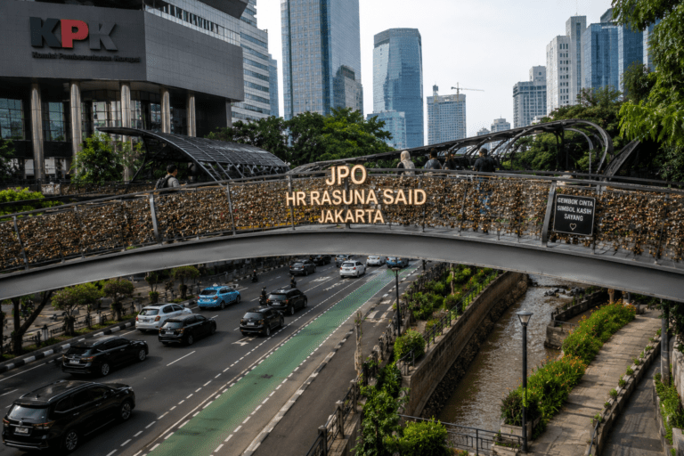 Pramono Bangun JPO Baru di Rasuna Said, Warga Bisa Pasang Gembok Cinta