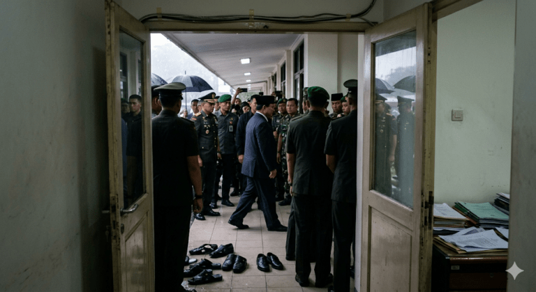 Prabowo Datang ke Upacara Persemayaman Ryamizard di Kemhan