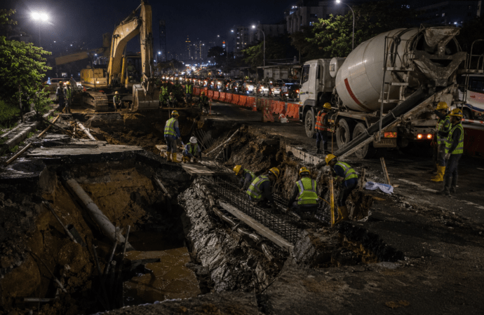 Jalan Ambles di Lenteng Agung Masuk Tahap Akhir, Pemprov Targetkan Pengecoran Malam Ini