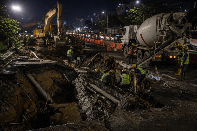Jalan Ambles di Lenteng Agung Masuk Tahap Akhir, Pemprov Targetkan Pengecoran Malam Ini