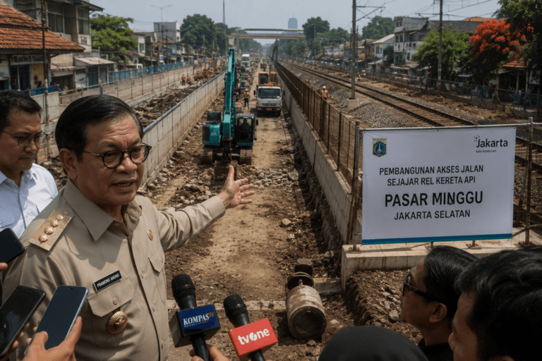 Pramono Janji Tuntaskan Jalan Sejajar Rel Pasar Minggu yang Lama Mangkrak
